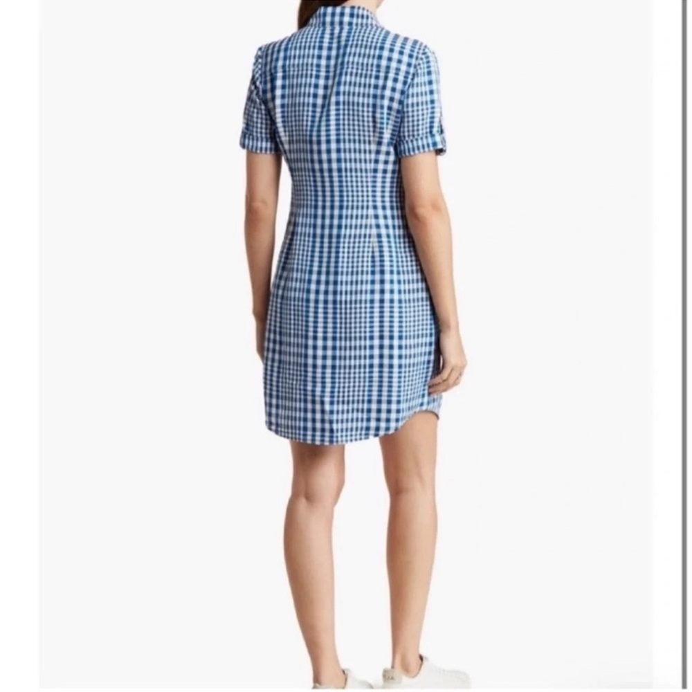THEORY Mayvine Dillon Plaid Linen-Blend Mini Shirt Dress Size 6 - Picture 3 of 13
